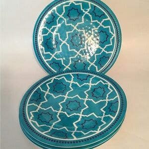 Melamine Plates, 🆕 teal, Better Homes & Gardens, 4 total, dishwasher safe